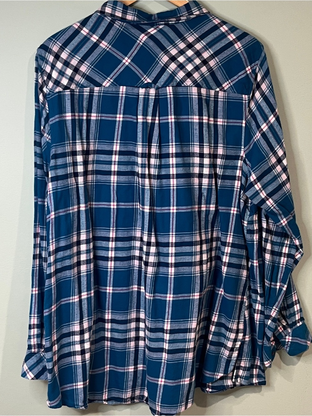 Sonoma Blue and White Plaid Button-Down Shirt - Picture 6 of 10